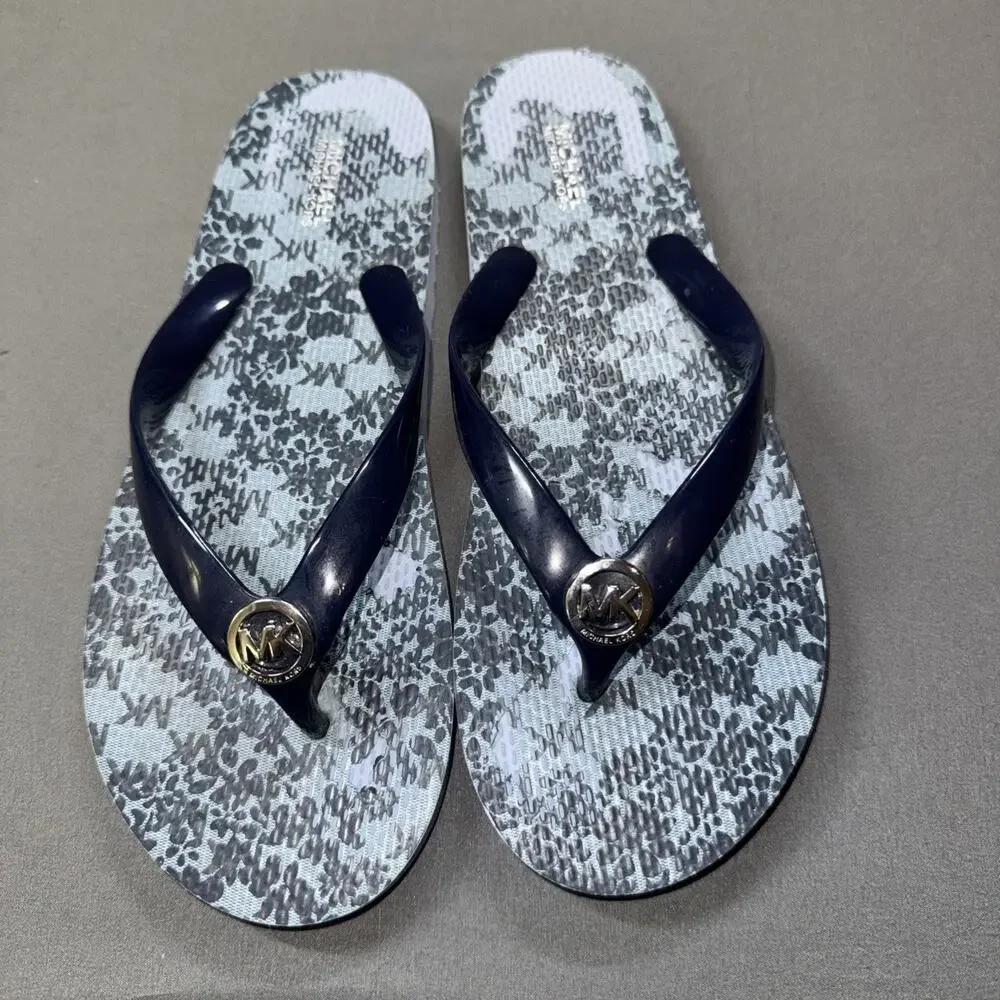 Michael Kors Jet Set Flip Flops Sandals Women’s Size 8M RX19L